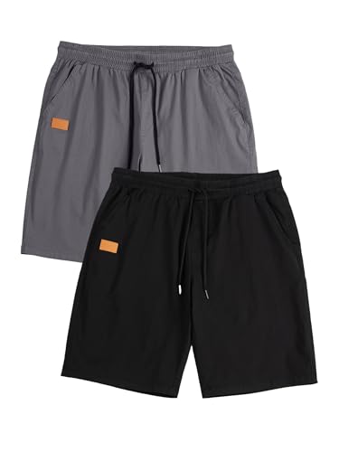 JMIERR Mens Casual Shorts - Cotton Drawstring Summer Beach Stretch Twill Chino Golf Shorts