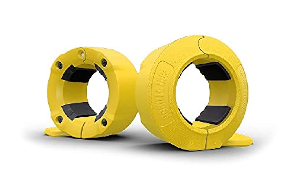 GorillaJaw? Olympic Barbell Clamps 2 inch Quick Release Pair of Locking 2 Pro Olympic Weight Bar Plates Nylon Locks Collar Clips for Workout Weightlifting Fitness Exercise Barbell Clamp Black/Black