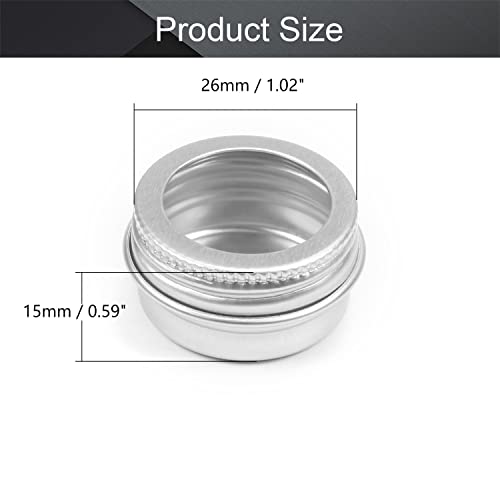 Image of Othmro 12Pcs 0.2oz Metal Round Tins Aluminum Tin Cans Jar Refillable Containers 5ml Tin Cans Tin Bottles Containers with Screw Lid for Salve Spices Lip Balm Tea Candies Silver 1.02x0.59in