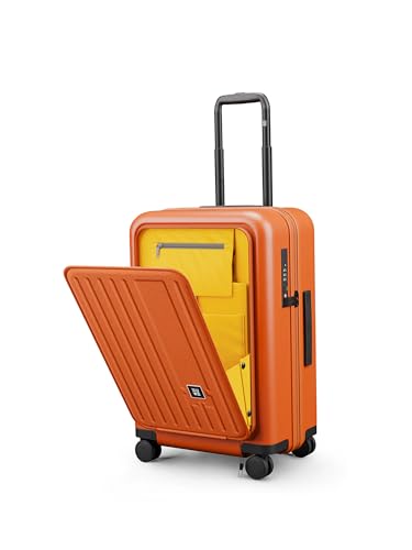 Image of EUME Cabin Pro Luggage Trolley for Travel 57cm, Cabin Bag | Trolley Bag Small for Luggage | with Laptop Sleeve | 100% Polycarbonate (PC) 8 SilentRun Hinomoto Wheels, Rustic Orange