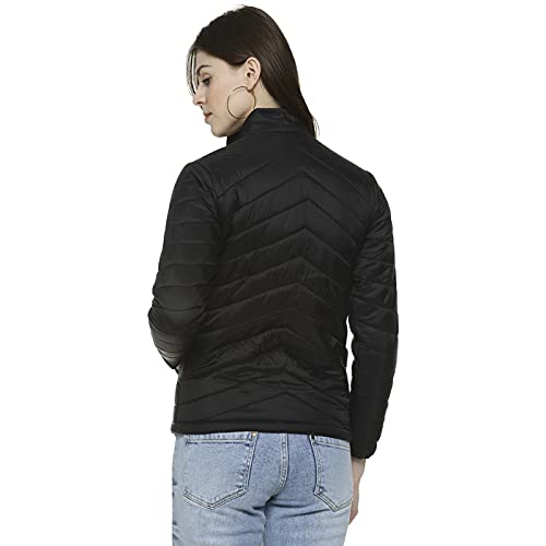 Image of PINACOLADA Women's Puffer Regular Fit Bomber Jacket For Winter Wear | Standing Collar | Full Sleeve | Zipper | Casual Jacket For Woman & Girl | Western Stylish Jacket For Women