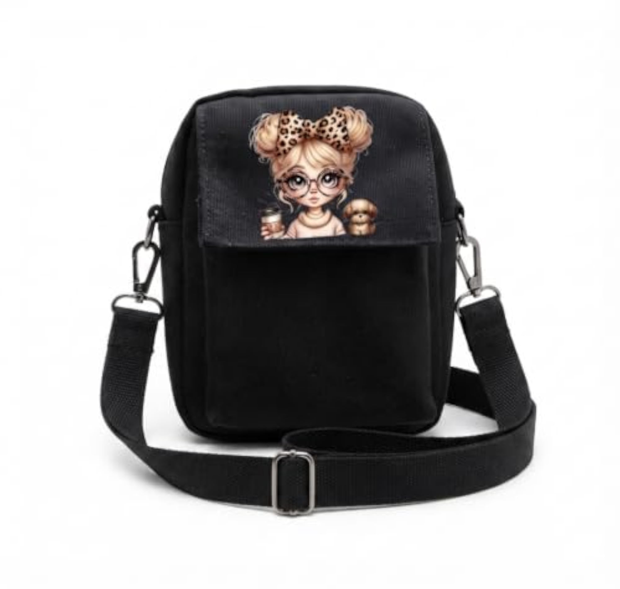 Fashionable Handmade Canvas Sling Bag, Black