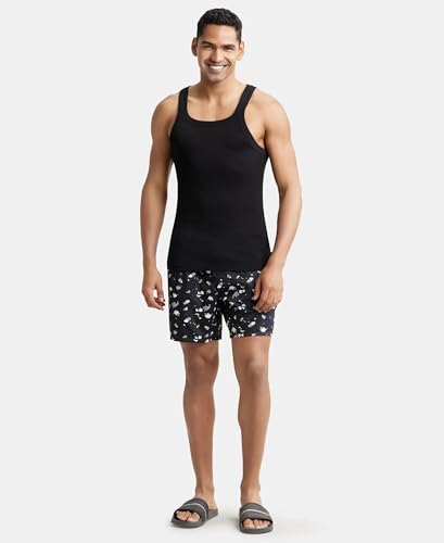 Image of Jockey NY07 Men's Super Combed Cotton Satin Weave Printed Boxer Shorts with Side Pocket