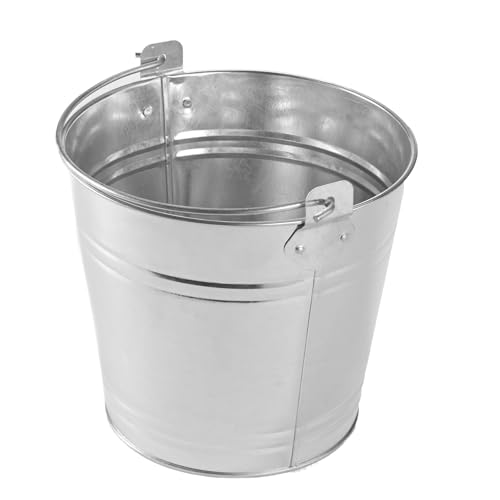 American Metalcraft PTUB87 Natural Galvanized Steel Pail with Handle, 1.16-Gallon,