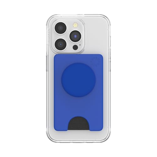 Image of PopSockets Adhesive Phone Wallet and Card Holder with Grip, Blue - Cobalt