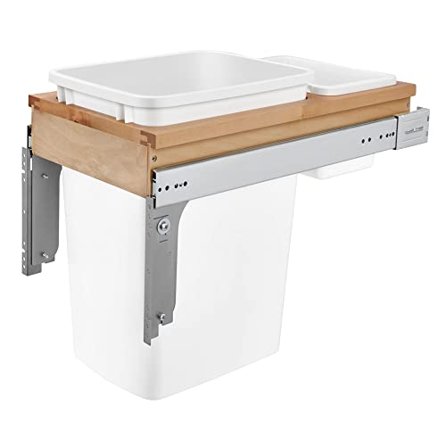Image of Rev-A-Shelf Single Top-Mount Pullout Trash Can, Min Opening 12 inch W, 35 Qt