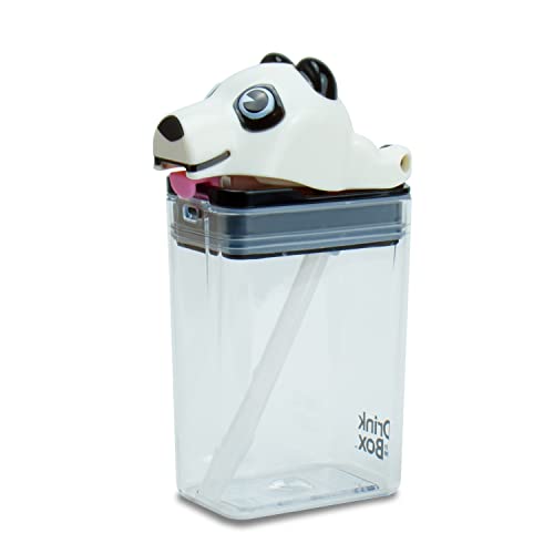 Drink in the Box FunTops Eco-Friendly Reusable Drink and Juice Box Container by Precidio Design, 8oz (Panda)