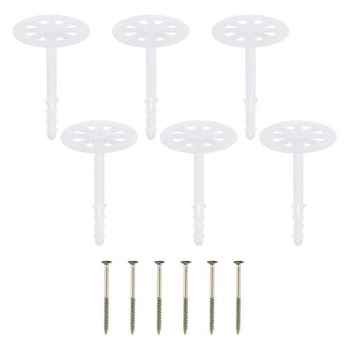 Image of PATIKIL 102mm Perforated Insulation Pins, 30 Pack Insulating Nails Wall Plug Plastic Expansion Bolt for Fixing Foam Boards to Masonry Wall or Ceiling