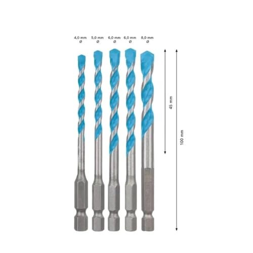 Brocas de impacto HEX-9 para perforar sin romper azulejos ni atascarse 5 uds 2
