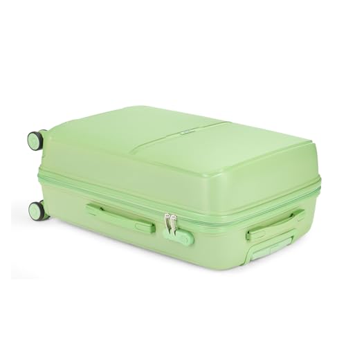 Image of VIP Plastic Hard Shell 8 Spinner Wheels Glider NXT Check-in Trolley Bag Set - (51+61+71cms) for Travel (SO3, Light Green), Small, Large, Medium