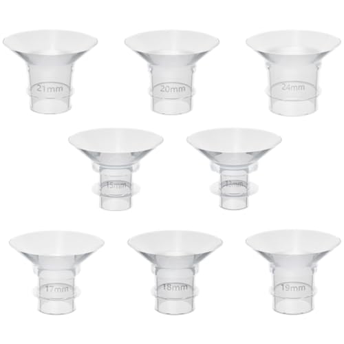 RUNROTOO Insertos de Brida de Silicona Blanco 8 Piezas Cómodos y Fáciles de Reemplazar, Tamaño 24mm para Extractor de Leche Eléctrico y Wearable