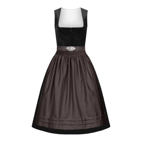 Vestido Dirndlkleid Trachtenmode negro XXL con delantal de Oktoberfest Damen Outfit