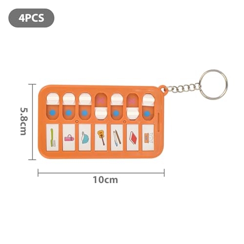 Alriedy 4 Stück Wiederverwendbare to Do Liste Kinder Abnehmbarer Aufgabenplaner Mit Schlüsselanhänger, Tagesplaner Für Schule & Alltag, Checkliste Board Für ADHS, Effiziente Organisation Für Familie