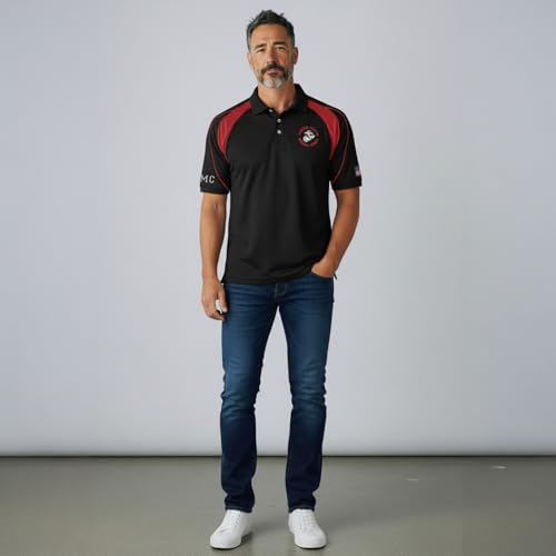 Malham USA Polo Oficial USMC para Hombre - Ropa Licenciada del Marine Corps, Alto Rendimiento miniatura 2