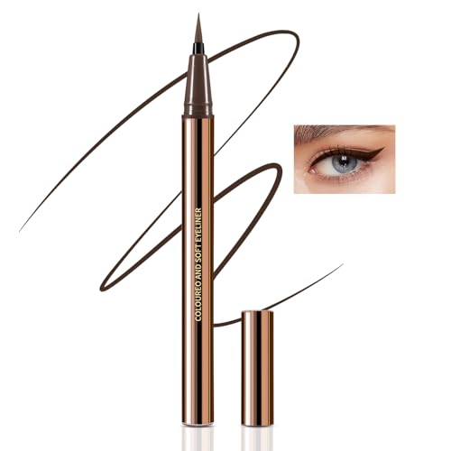 Boobeen Lápiz Líquido Delineador de Ojos, Lápiz Delineador de Ojos Colorido Impermeable con Punta de Fieltro Ultra-Fina, Delineador de Ojos de Tinta de Larga Duración y Secado Rápido