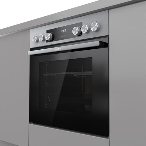 Gorenje Einbau-Herd-Set Inox Air Set mit Glaskeramik-Kochfeld, Heißluft, 73 Liter, 250° max. Ofentemperatur, MultiAir Technologie, 9 Funktionen, Bräterzone, Mininmale Einbaunische (HxBxT): 60x56x58cm