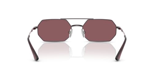 Vogue Eyewear Women's VO4329S Octagonal Sunglasses, Light Violet/Polarized Pink Flash Silver, 55 mm4