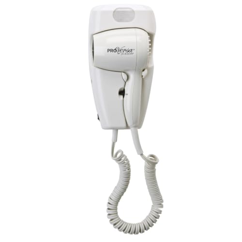 Jerdon Wall-Mount Hair Dryer - Plug-in with Night Light - White - JWM8C