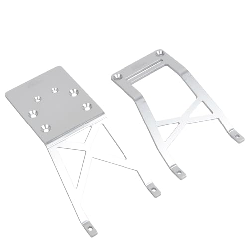 Aluminum Front/Rear Skid Plate for Traxxas 2WD Stampede Skully VXL Brushless Monster Truck (Sliver)