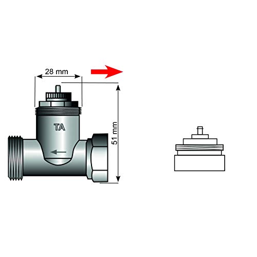 Eurotronic 700102 TA Metal Adaptor for Radiator Thermostats (Radiator Valve Adapter, Long Life - Image 2