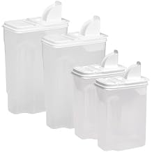 Buddeez Bag In All Purpose Food 4 Piece Dispenser Set - Includes 2 x 8 Quart and 2 x 3.5 Quart Containers - Pet and Pantry Storage