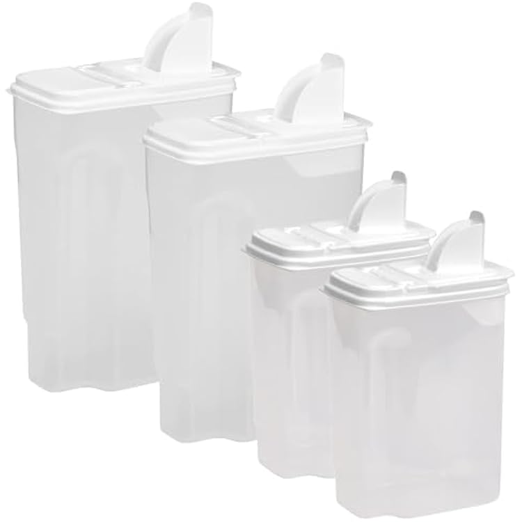 Buddeez Bag In All Purpose Food 4 Piece Dispenser Set - Includes 2 x 8 Quart and 2 x 3.5 Quart Containers - Pet and Pantry Storage