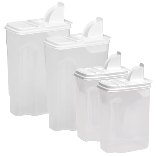 Buddeez Bag In All Purpose Food 4 Piece Dispenser Set - Includes 2 x 8 Quart and 2 x 3.5 Quart Containers - Pet and Pantry Storage
