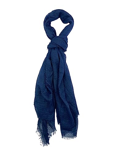 Humble Hilo Womens Woven Bohemian Style Gauze Scarf,Shawl, Head Wrap Fringed Edge Lightweight, Long Folds Small