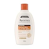 Aveeno Scalp Soothing Haircare Clarify & Shine Shampoo, Apple Cider Vinegar Blend, for All Hair Types, Soothes Dry, Itchy & Flaky Scalp, Clinically Proven, Sulfate Free, 500ml