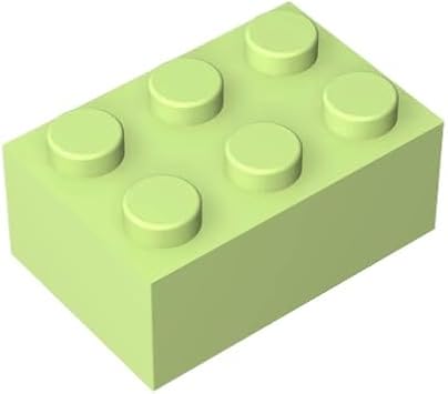 Gobricks 3002 Basic Bricks Brick 2x3 50 Pieces GDS-541 Compatible with Lego Building Blocks ColorYellowish Green