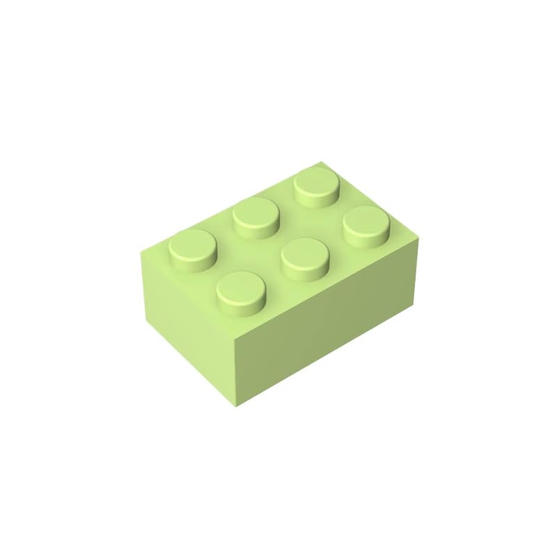 Gobricks 3002 Basic Bricks Brick 2x3 50 Pieces GDS-541 Compatible with Lego Building Blocks Color:Yellowish Green โ image 1