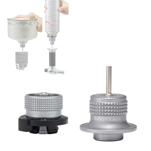 SOOYEAH Butane/Isobutane Fill Adapter,Gas Refill Adapter,Butane Nozzle Fill Adapter Tip for use with Lighters Torches,Convert Cassette Canister/Isobutane Canister Into Inflatable Tank