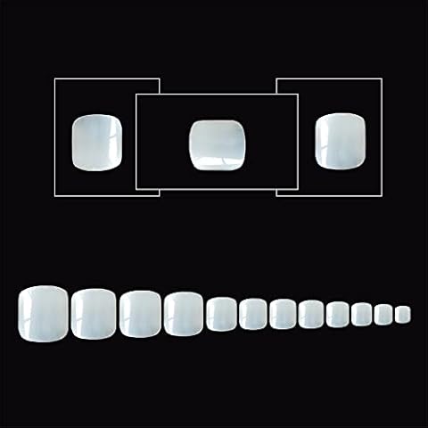 Fake ToeNail Tips Set Full Cover Toe False Nail Tips Natural Toe Nail Design for Women Nail Art Cover
