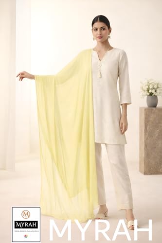 Image of MYRAH Chiffon Solid Casual Daily Use Dupatta For Women's & Girls Length - 2.50 Meter