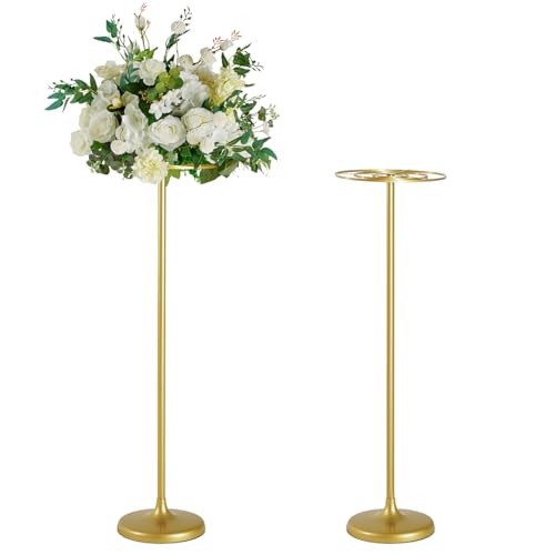 Fullvaseer 2pcs Tall Gold Metal Floral Stand 39 Wedding Centerpiece