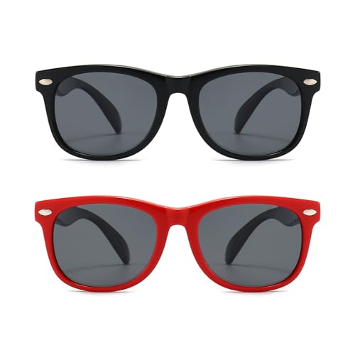 Image of FANNYGO 3 Pack Kids Sunglasses for Boys Girls Kid children's Polarized Sunglasses Age 3-10