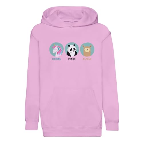 Sweat à capuche enfant licorne et panda mignon en coton premium pour l'école