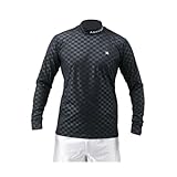 [アーノルドパーマー] ゴルフウェア 長袖シャツ メンズ チェックエンボス長袖モックネックシャツ AP220202C05 BK XO