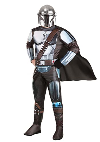 Jazwares STAR WARS Deluxe Adult Mandalorian Costume, Mens Halloween Costume - Officially Licensed - Medium