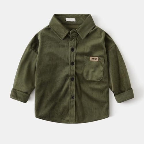 Boys Autumn Long Sleeve Solid Color Corduroy Shirt Fashion Long Sleeve Jacket Light Weight3