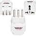 Premium US to Italy Power Adapter Plug (Type L, 3 Pack, Grounded) - Individually Tested in the USA by Hero Travel Supply - Includes Cotton Carry Bag
