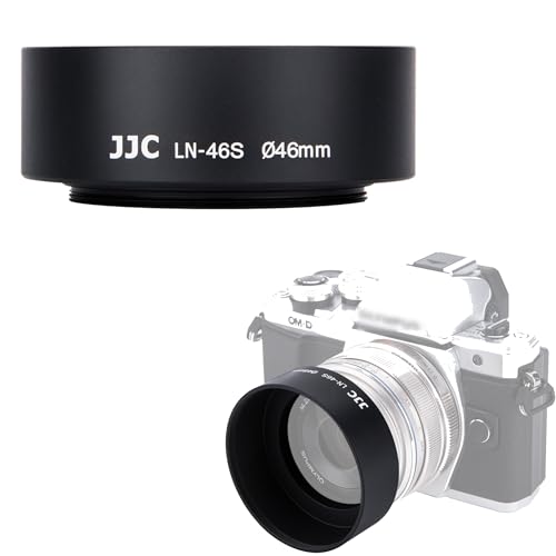 Pare-soleil en métal à visser 46 mm pour objectif Olympus M.ZUIKO DIGITAL 25 mm 17 mm sur OM-D E-M1X E-M10 E-M5 Mark III DSLR et objectifs Oyher avec...