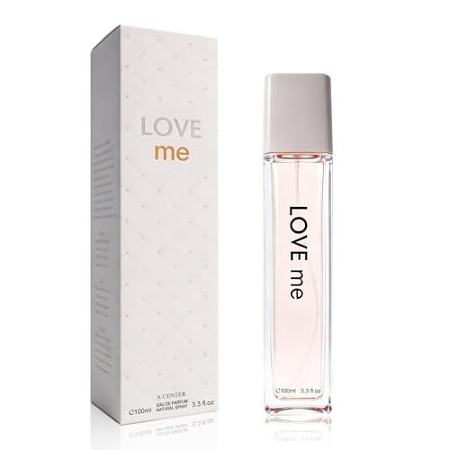 A CENTER Love Me For Women Eau de Parfum 3.3 Fl Oz 100ml | Floral Fruity Fragrance | Raspberry Pear Pink Pepper White Rose Jasmine White Musk Cologne | Daily Use Perfume Spray Gift