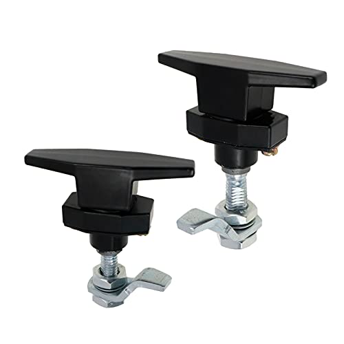 Coshar 2 Set T-Handle Door Latch Cam Lock Keyed Garage Door Lock Trailer Camper Lock, Black (Hole is 3/4inch)