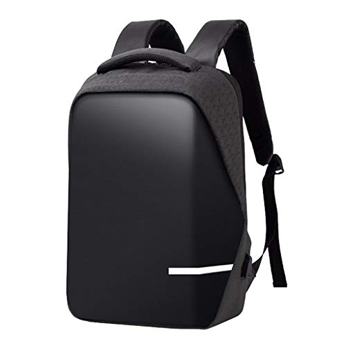 Yowablo Herren Premium Diebstahlsicherer Laptop Schulreise Wasserdichter Rucksack mit USB-Anschluss (32x46 x12 cm,Schwarz)
