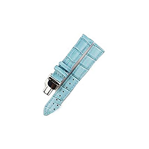 KOLIGHT Bracelet de montre en cuir véritable durable 16 mm Bleu ciel Cover