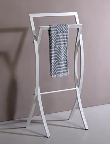 Kings Brand Furniture - Rusbac Handtuchständer, Metall, modern, freistehend, Weiß Cover