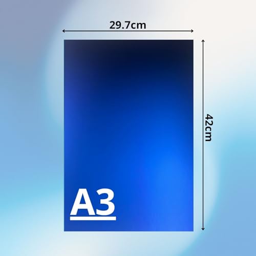 ASENME Metallic-Kartonpapier im A3-Format – Ideal für Scrapbooking und kreative Projekte. Mattmetallische Karten (Blau, A3/12 Einheiten)