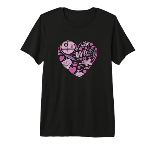 T-shirt Star Wars Galaxy of Love rose cœur contre les vêtements de couple ringards