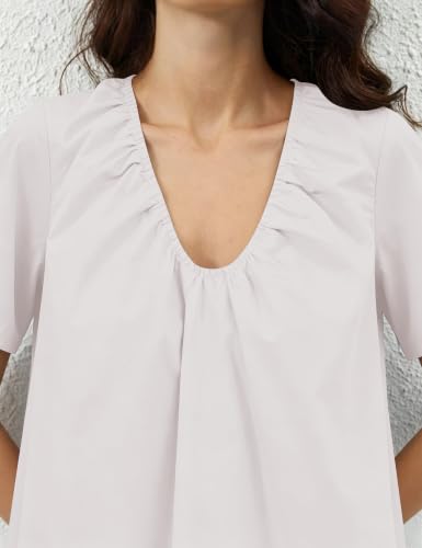 Image of OLAPTA Women Summer Sleeveless Babydoll Mini Tank Dresses Loose Fit Scoop Neck Ruched Short Dress with Pockets Party Clubwear